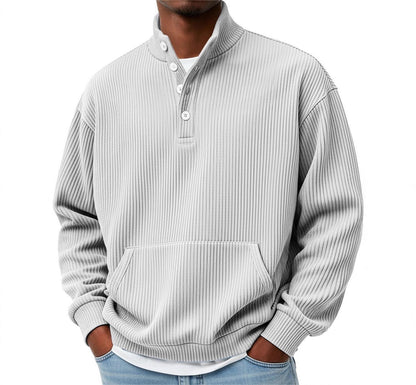 Sudadera de Cuello Alto Lisa para Hombre – Polo Casual de Manga Larga