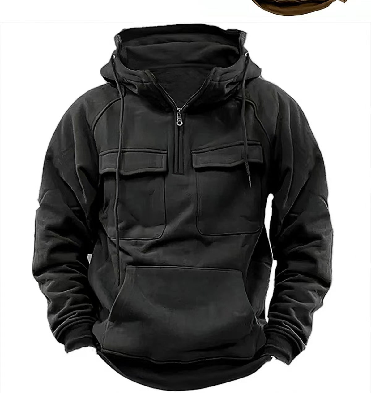 Sudadera con capucha y cremallera para hombre Loom & Soul™ - Sudadera gruesa de forro polar con capucha con cordón y bolsillos