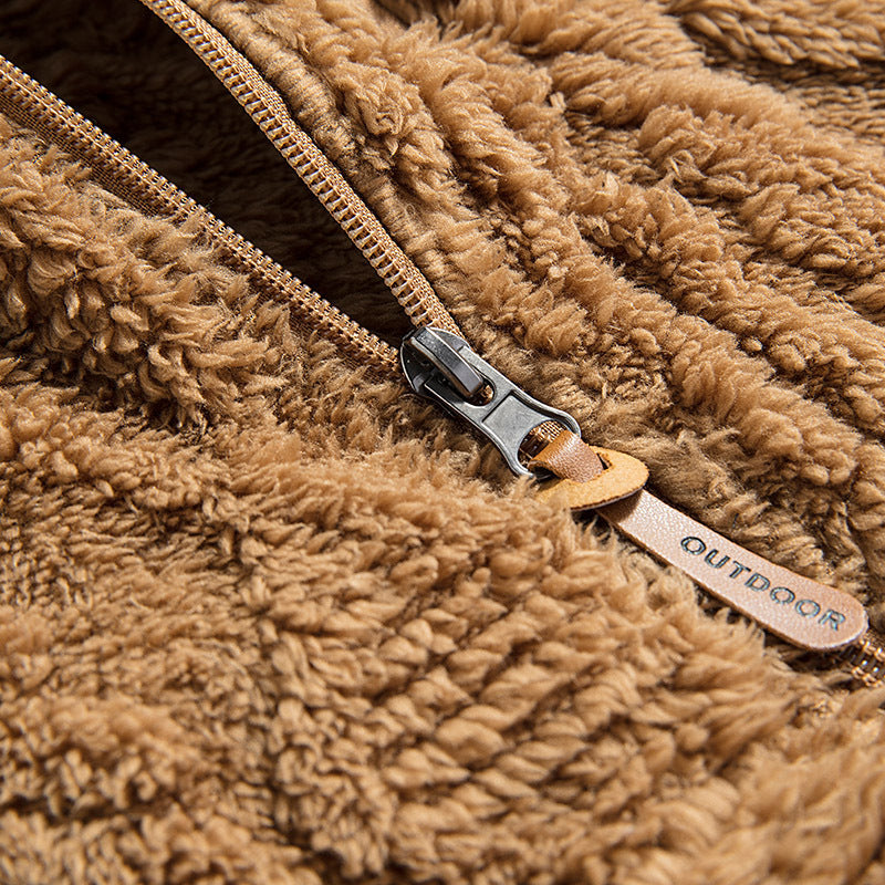 Chaqueta de Vellón con Capucha y Cremallera para Hombre – Ajuste Casual de Pana