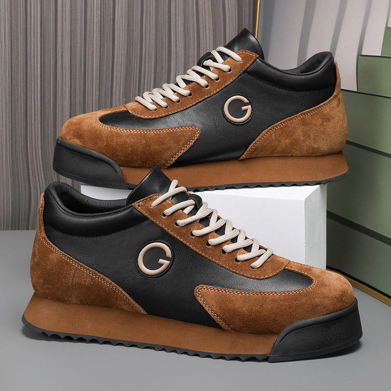 Men’s Nappa Leather Sneakers – Clean Lace-Up Casual Fit