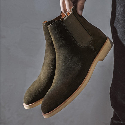 Men’s Suede Chelsea Boots – Classic High-Top Winter Style
