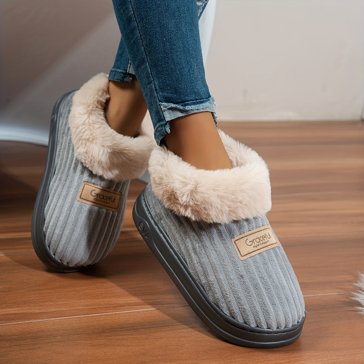 Women’s Thick Sole Slippers – Warm Winter Indoor Comfort