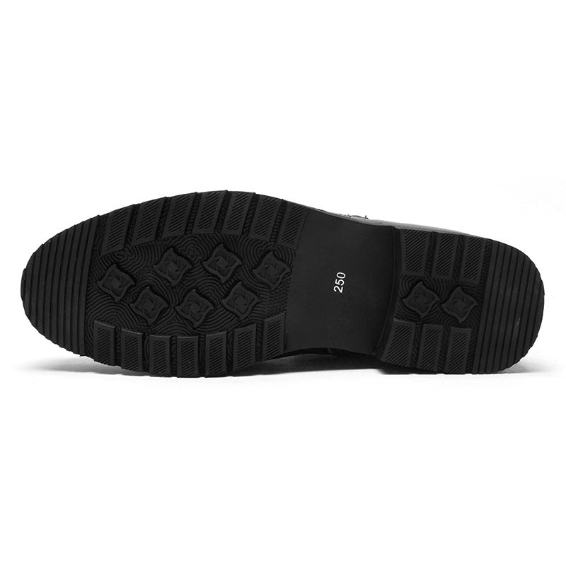 Zapatos de vestir formales de piel para hombre Loom & Soul – Zapatos casuales de negocios de talla grande, interior de felpa, suela de goma