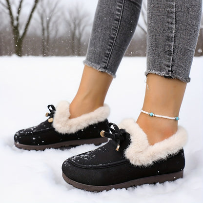 Women’s Fleece-Lined Loafers – Warm Slip-On Winter Shoes