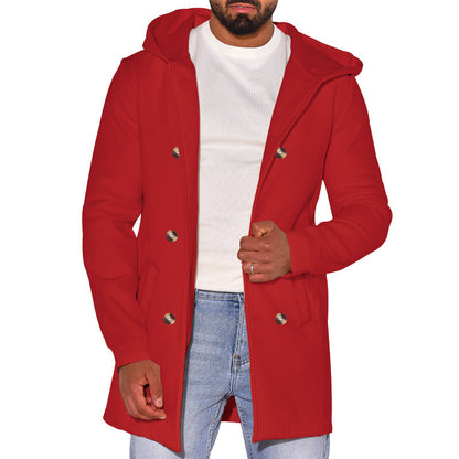 Gabardina de Lana Delgada con Capucha para Hombre – Estilo Versátil para Toda la Temporada