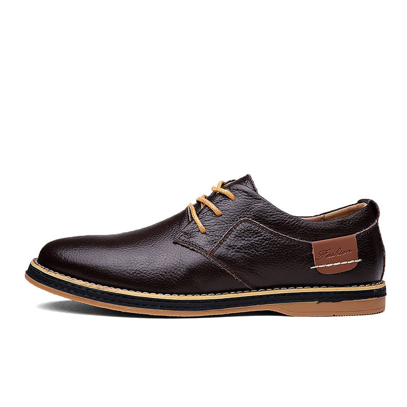 Zapatos de vestir de cuero casuales para hombre Loom & Soul™ - Zapatos de negocios de caña baja estilo británico con comodidad transpirable y suela de goma