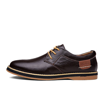 Zapatos de vestir de cuero casuales para hombre Loom & Soul™ - Zapatos de negocios de caña baja estilo británico con comodidad transpirable y suela de goma