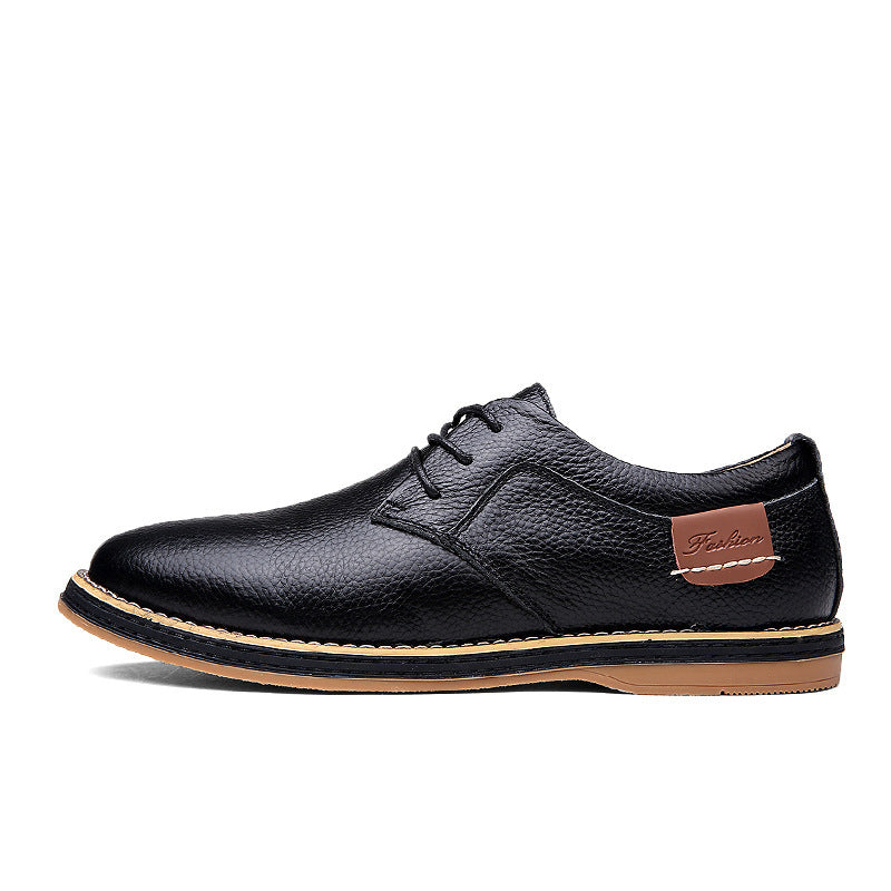 Zapatos de vestir de cuero casuales para hombre Loom & Soul™ - Zapatos de negocios de caña baja estilo británico con comodidad transpirable y suela de goma