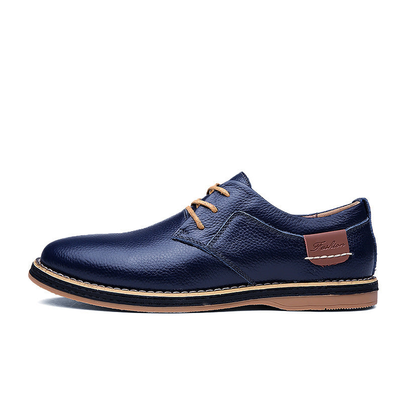 Zapatos de vestir de cuero casuales para hombre Loom & Soul™ - Zapatos de negocios de caña baja estilo británico con comodidad transpirable y suela de goma