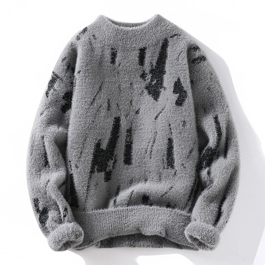 Suéter de punto grueso para hombre con forro polar – Suéter suelto de invierno