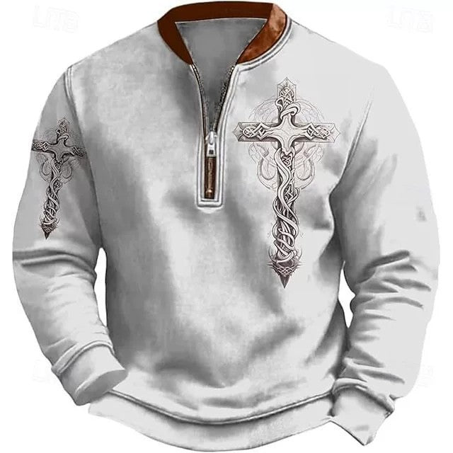 Sudadera con cremallera y estampado digital 3D para hombre - Estilo primavera y otoño