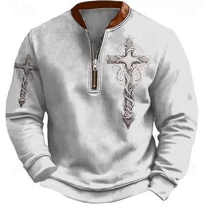 Sudadera con cremallera y estampado digital 3D para hombre - Estilo primavera y otoño