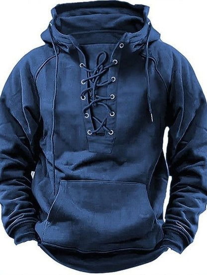 Pull à capuche surdimensionné pour homme – En molleton épais avec poche, grandes tailles