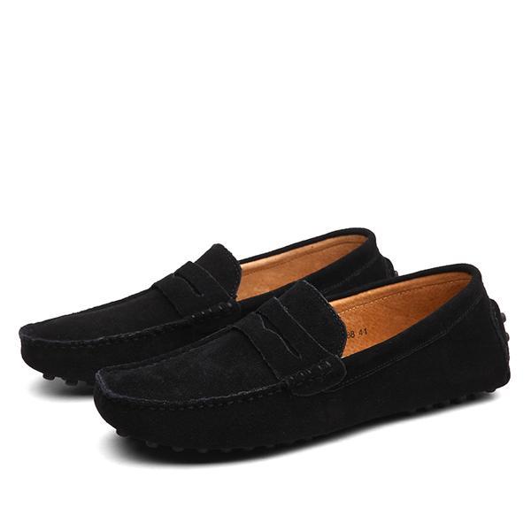 Zapatos Casuales de Piel para Hombre Loom & Soul – Parte Superior de Piel Genuina de Vacuno, Forro de Piel de Cerdo, Suela de Goma Antideslizante, Puntera Redonda, Comodidad sin Cordones