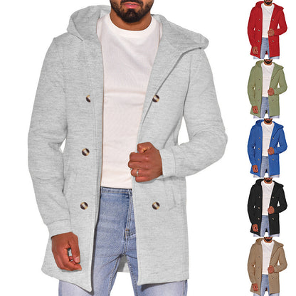 Gabardina de Lana Delgada con Capucha para Hombre – Estilo Versátil para Toda la Temporada