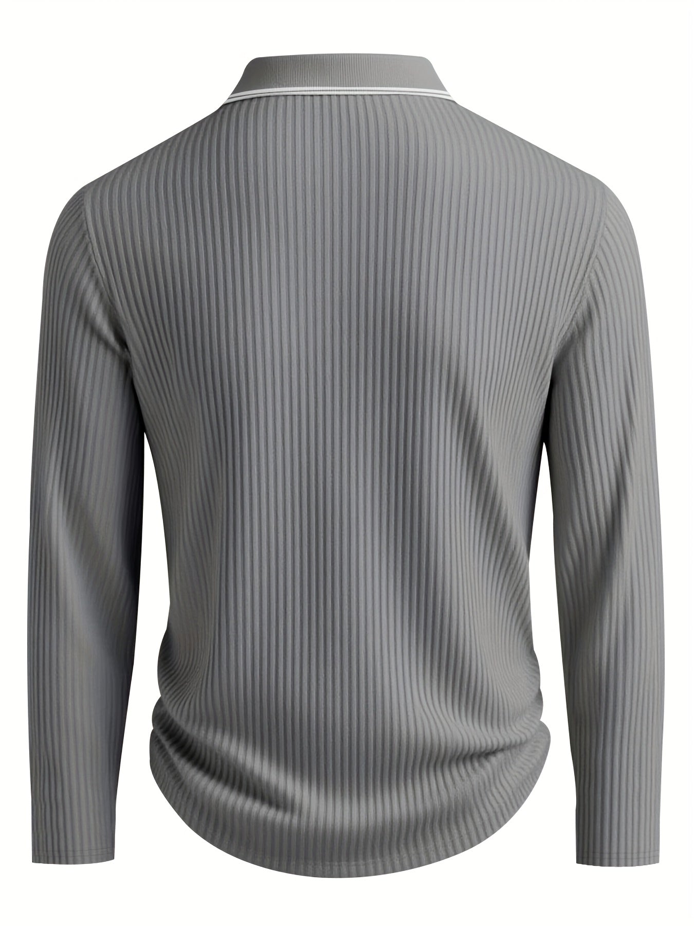 Polo a rayas para hombre – Top informal de manga larga de corte holgado