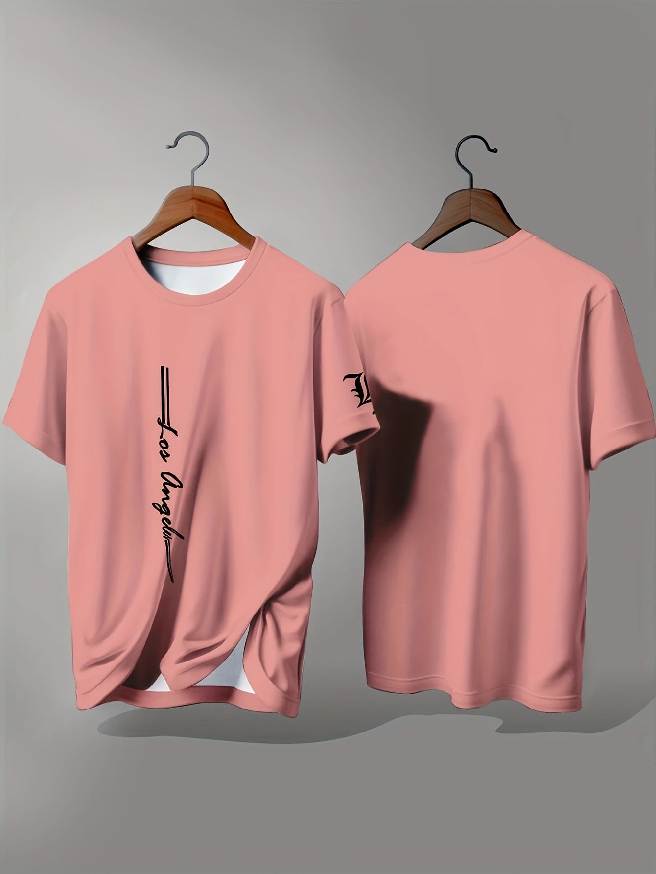Camiseta con gráfico de Cuatro Ángeles – Camiseta rosa urbana con mensaje