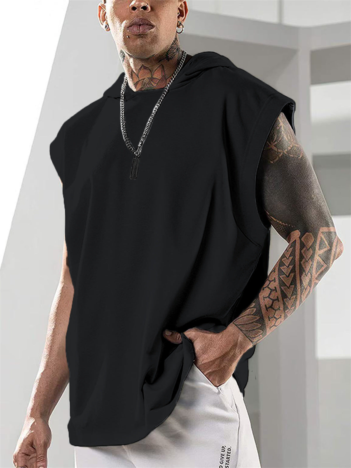 Men’s Sleeveless Hoodie Vest – Performance Gym & Summer Fit