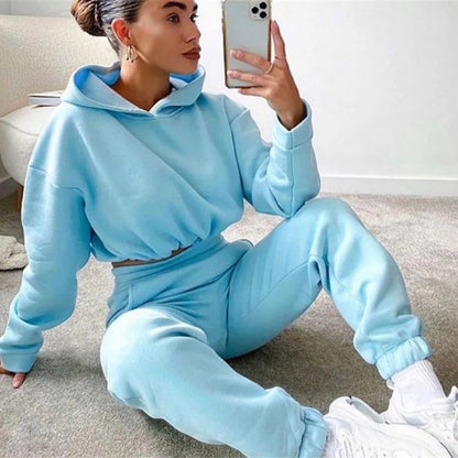 Survêtement 2 pièces femme Loom & Soul – Sweat à capuche manches longues et pantalon, ensemble de sport décontracté