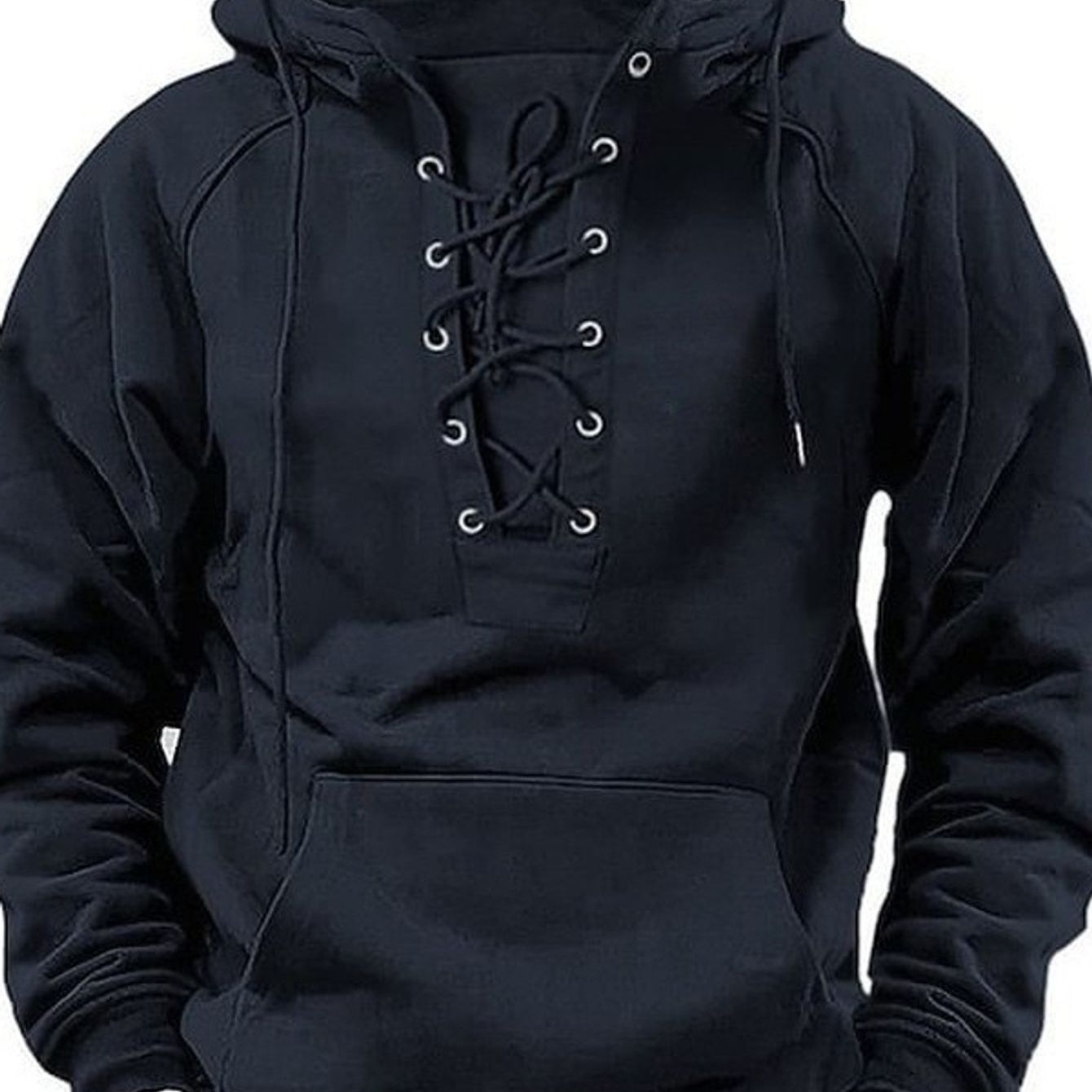 Pull à capuche surdimensionné pour homme – En molleton épais avec poche, grandes tailles