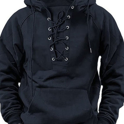 Pull à capuche surdimensionné pour homme – En molleton épais avec poche, grandes tailles