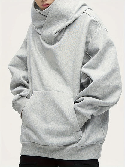 Sweat à capuche ample en peluche pour homme – Pull style ninja streetwear