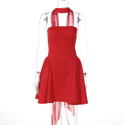 Robe Tubulaire Courte Loom & Soul™ à Glissière au Dos – Robe de Soirée Courte et Sexy Sans Manches pour Femme