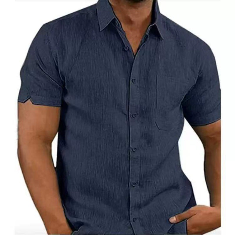 Men’s Casual Button Shirt – Relaxed Fit Drop Shoulder Top