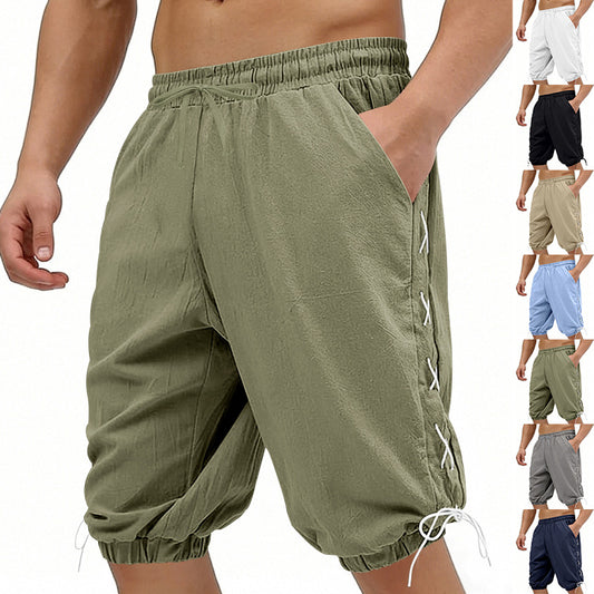Men’s Linen Drawstring Shorts – Relaxed Streetwear Summer Fit