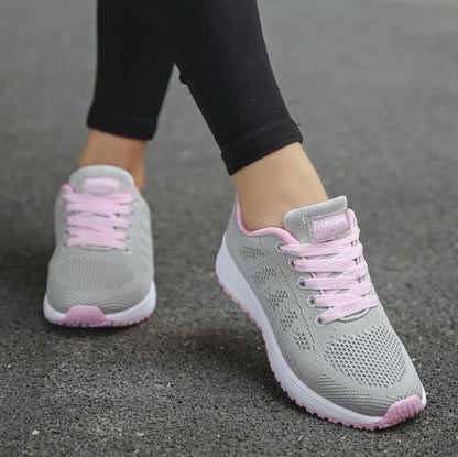 Zapatillas deportivas de malla para mujer Loom & Soul™ – Zapatillas de running ligeras y transpirables con tacón de cuña cómodo