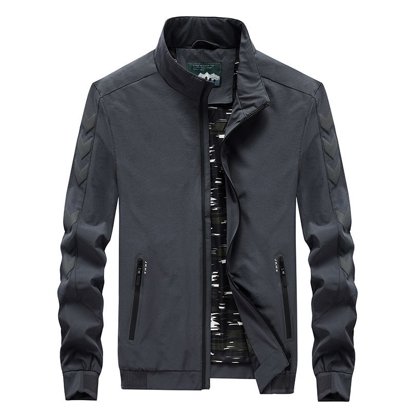 Chaqueta informal de nailon para hombre Loom & Soul - Cortavientos ligero con cremallera para uso diario
