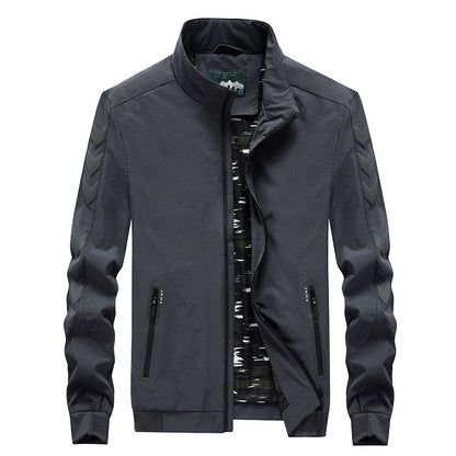 Chaqueta informal de nailon para hombre Loom & Soul - Cortavientos ligero con cremallera para uso diario