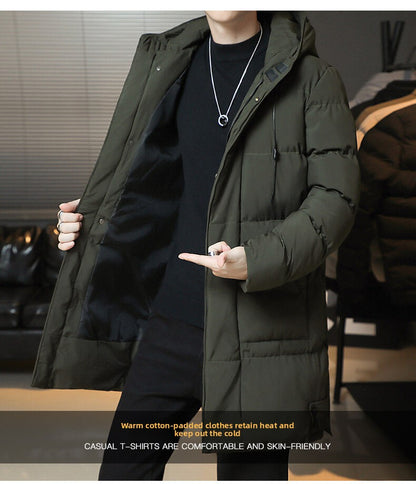 Chaqueta acolchada con capucha para hombre – Abrigo grueso y cálido para exteriores