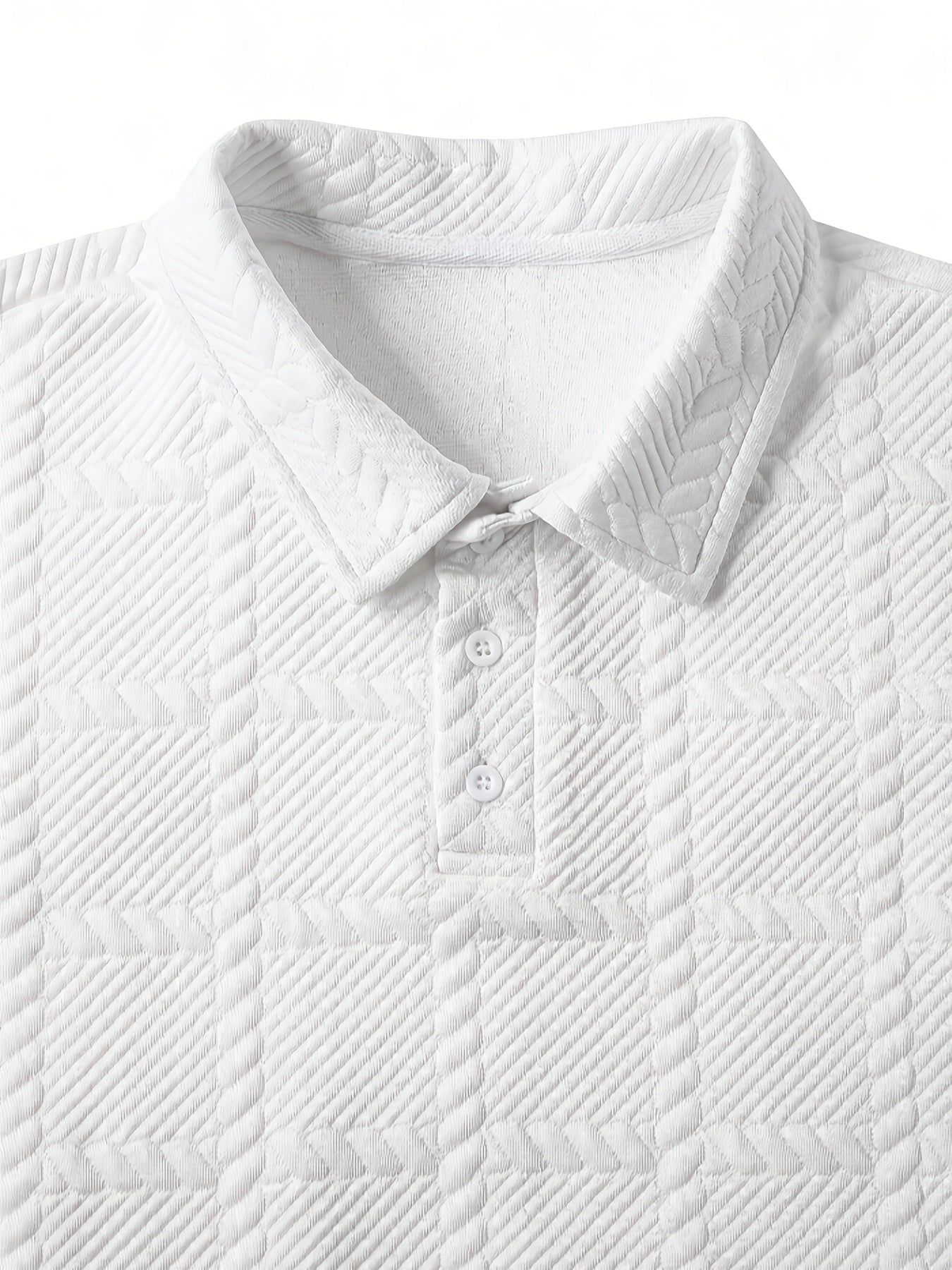 Polo de punto para hombre – Top de manga corta con jacquard geométrico