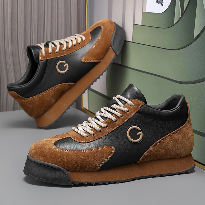 Men’s Nappa Leather Sneakers – Clean Lace-Up Casual Fit