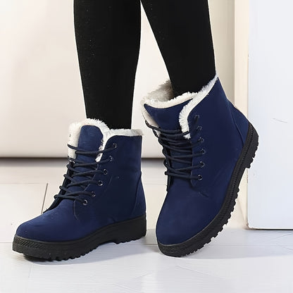 Women’s Warm Ankle Boots – Lightweight Lace-Up Platform Winter Footwear