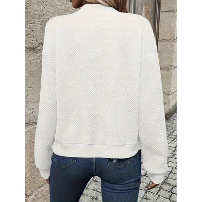 Chaqueta bomber texturizada de Loom & Soul para mujer – Abrigo de moda de otoño con cuello alto y cremallera | Ropa de abrigo informal, ligera y elegante