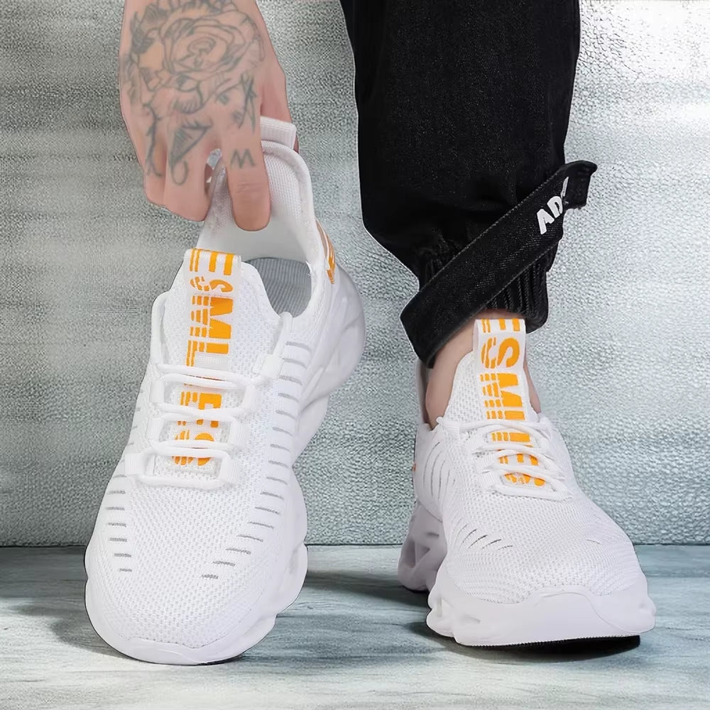 Men'S Shoes Summer Mesh Breathable Sports Shoes Men'S Casual Running Hollow Mesh Shoes Lightweight anti Slip Tennis Sports Shoes