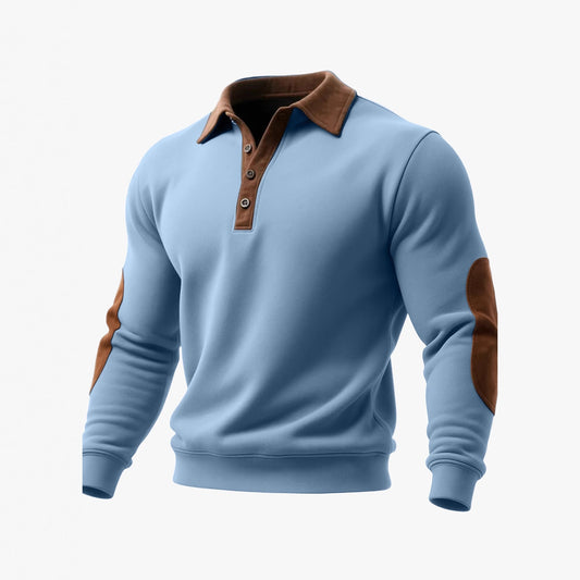 Men’s Ethnic Style 3D Printed Half-Zip Pullover – Casual Loose Long Sleeve