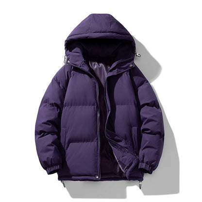 Abrigo con capucha de invierno Loom & Soul™ para hombre – Chaqueta acolchada de algodón grueso con cremallera para calidez y estilo diario