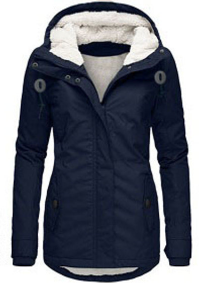 Chaqueta con capucha de vellón acogedor Loom & Soul™ – Abrigo de invierno cálido con cremallera para mujer, con bolsillos y forro de piel sintética