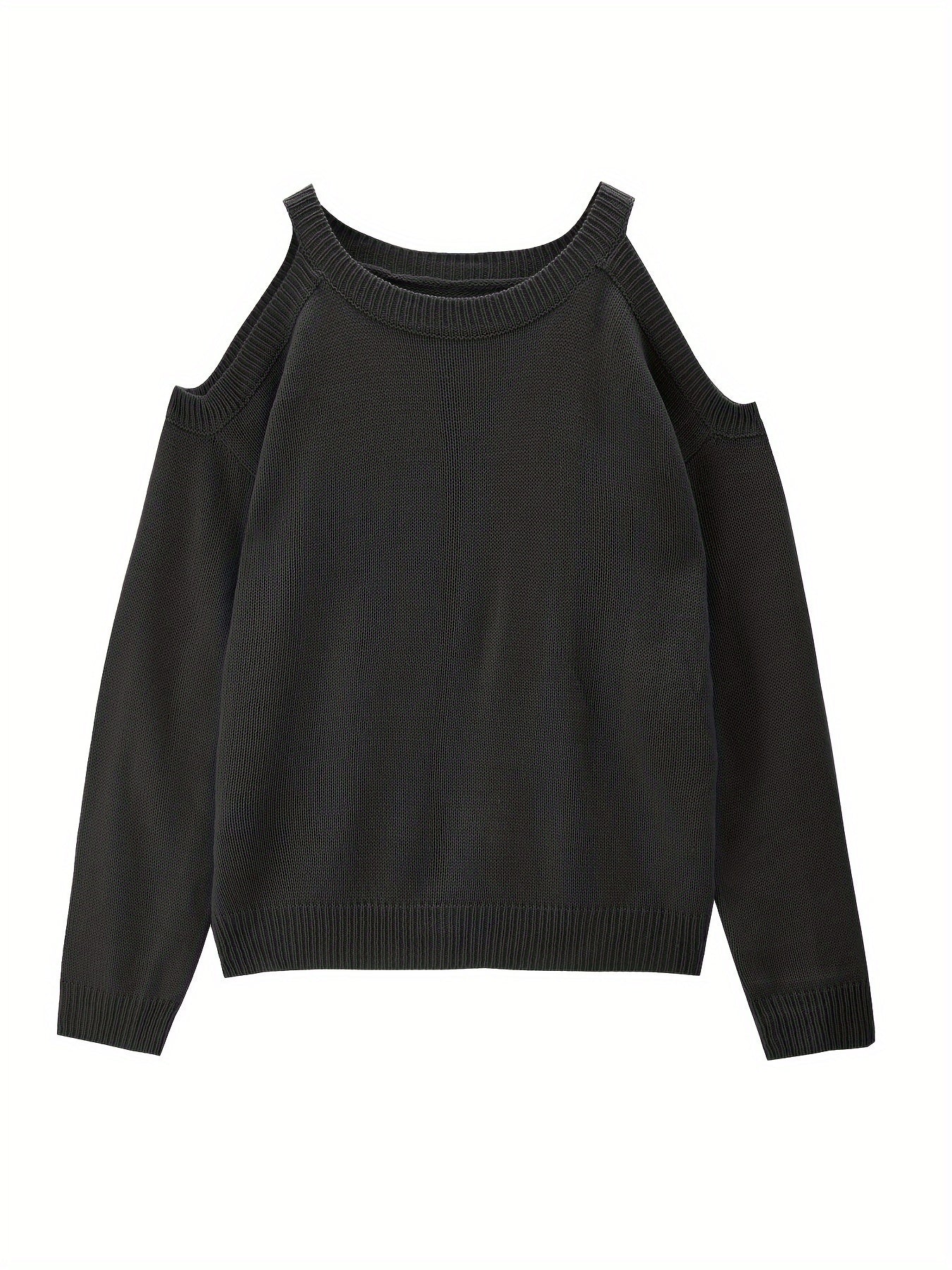 Suéter de punto suave para otoño/invierno con cuello redondo elegante para mujer