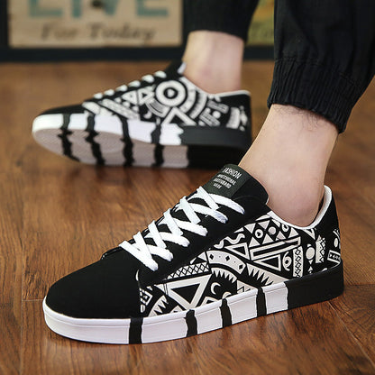Zapatillas de Lona de Moda Loom & Soul™ para Hombre – Zapatos Casuales con Cordones, Costuras de Ante y Suela de Goma