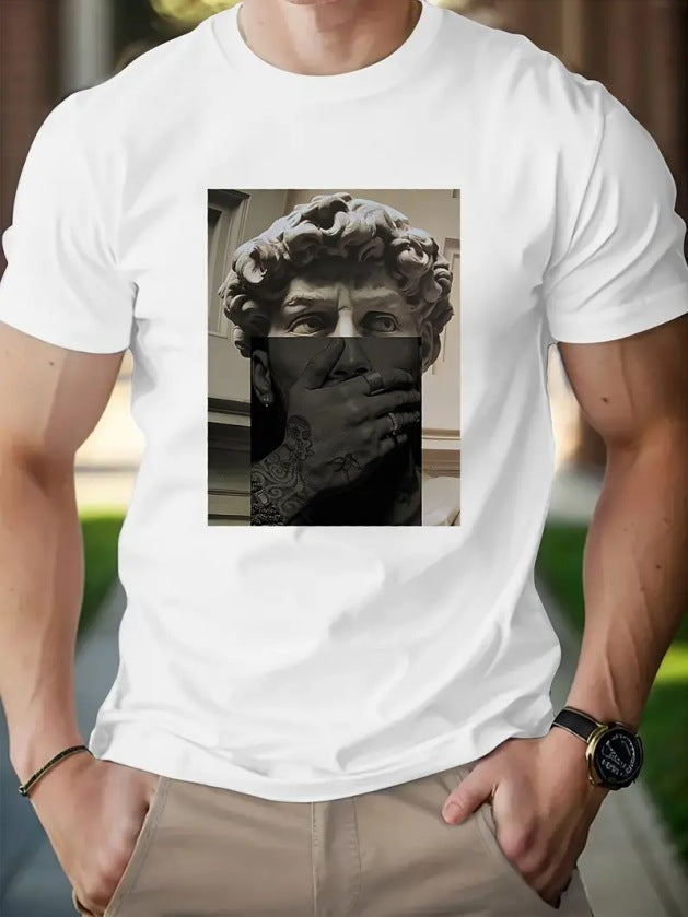 Camiseta retro de algodón para hombre – Manga corta informal de trabajo