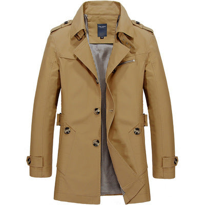 Chaqueta Trench con Capucha de Largo Medio para Hombre – Abrigo Casual con Cuello Alto