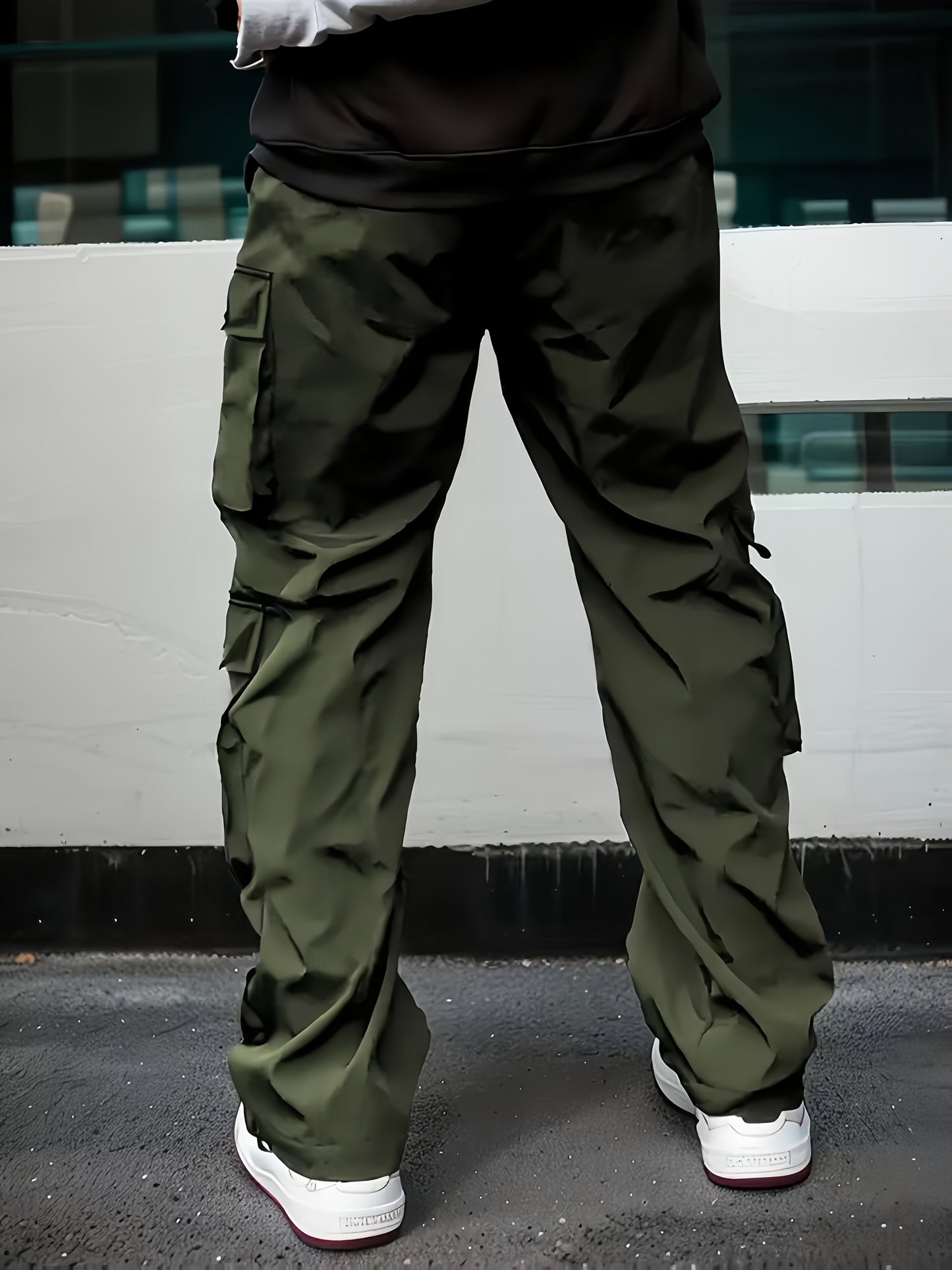 Pantalones cargo negros para hombre – Joggers sueltos multiziper para exteriores, para primavera/otoño