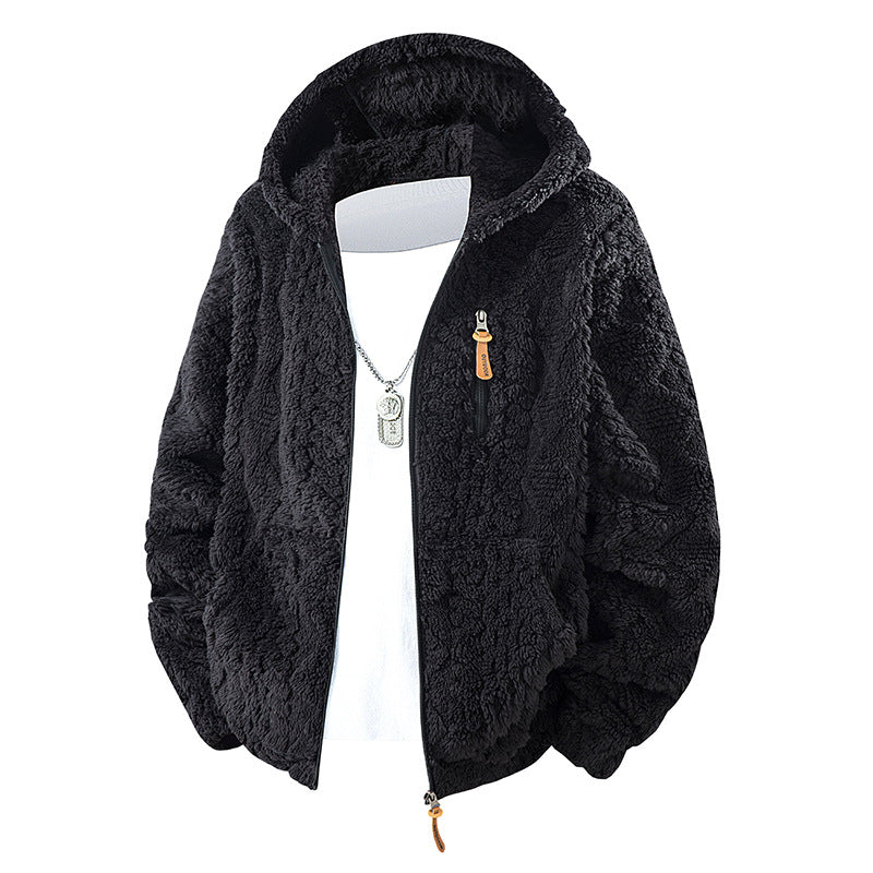 Chaqueta de Vellón con Capucha y Cremallera para Hombre – Ajuste Casual de Pana