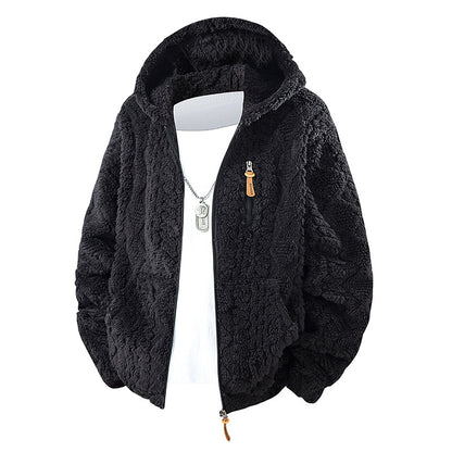 Chaqueta de Vellón con Capucha y Cremallera para Hombre – Ajuste Casual de Pana