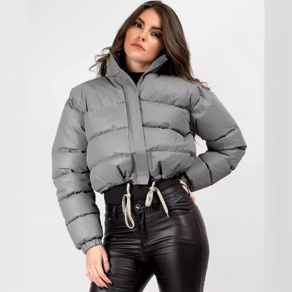 Chaqueta de plumas para mujer Loom & Soul™ – Abrigo acolchado corto bohemio con relleno de seda y algodón y toque retro