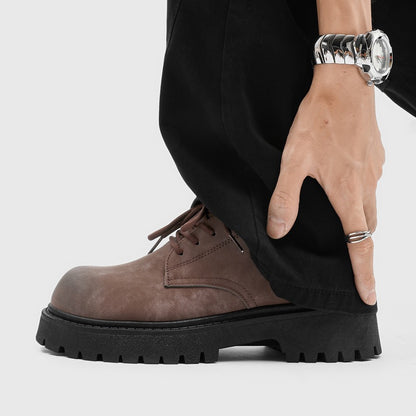 Men’s Retro Work Boots – Low-Top Leather Style Winter Shoes